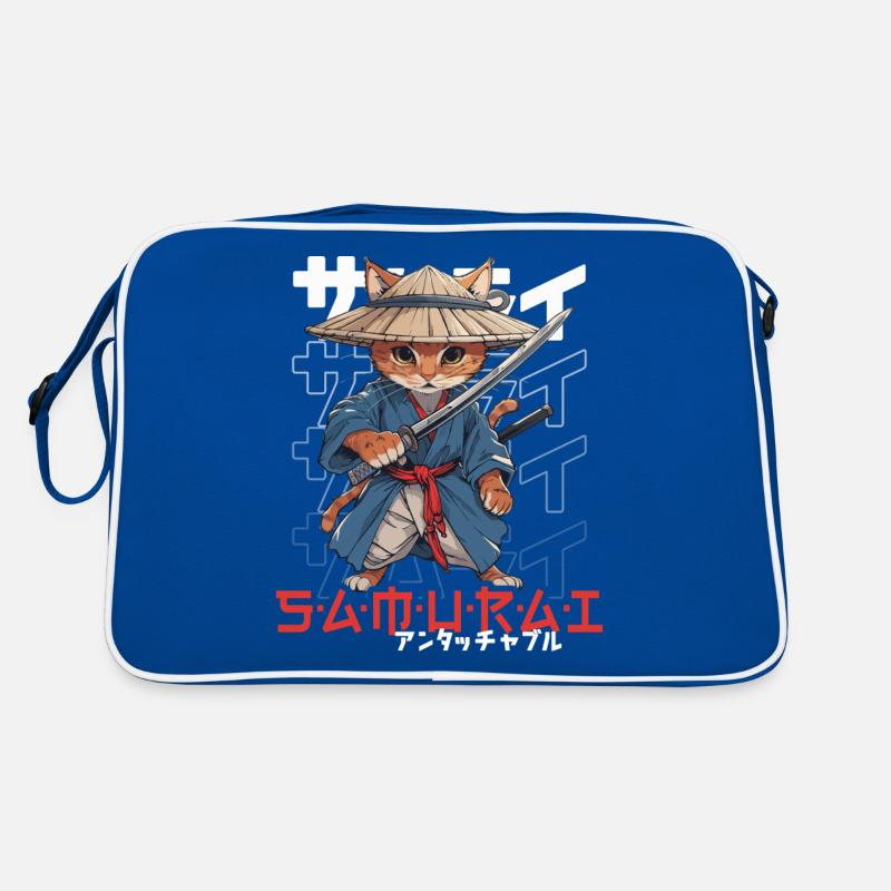 Samurai Cat Kawaii Japanische Ninja Katze Retro Tasche