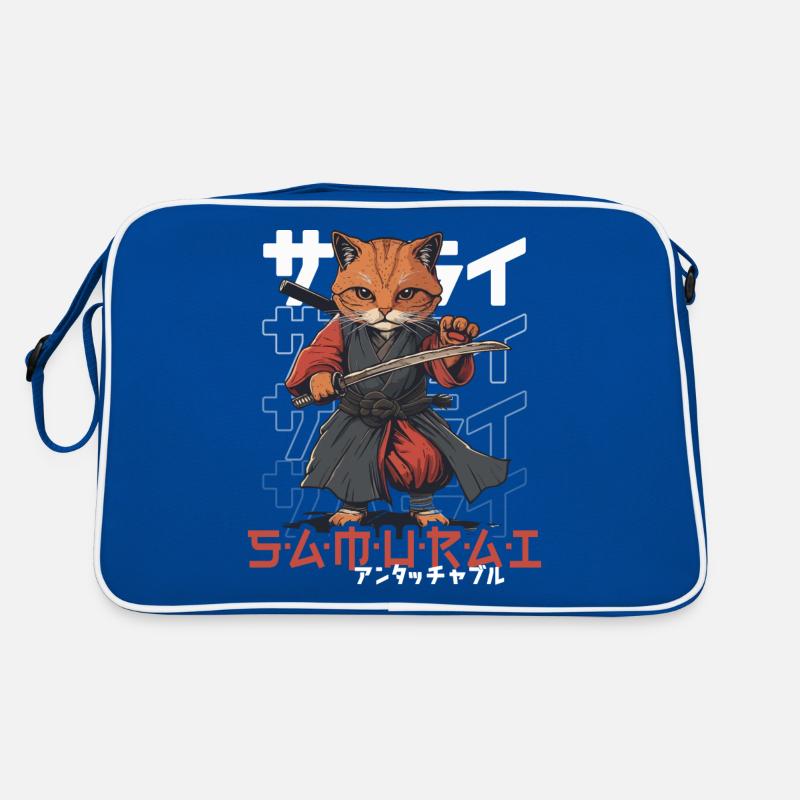 Samurai Cat Kawaii Japanese Ninja Cat Retro Bag