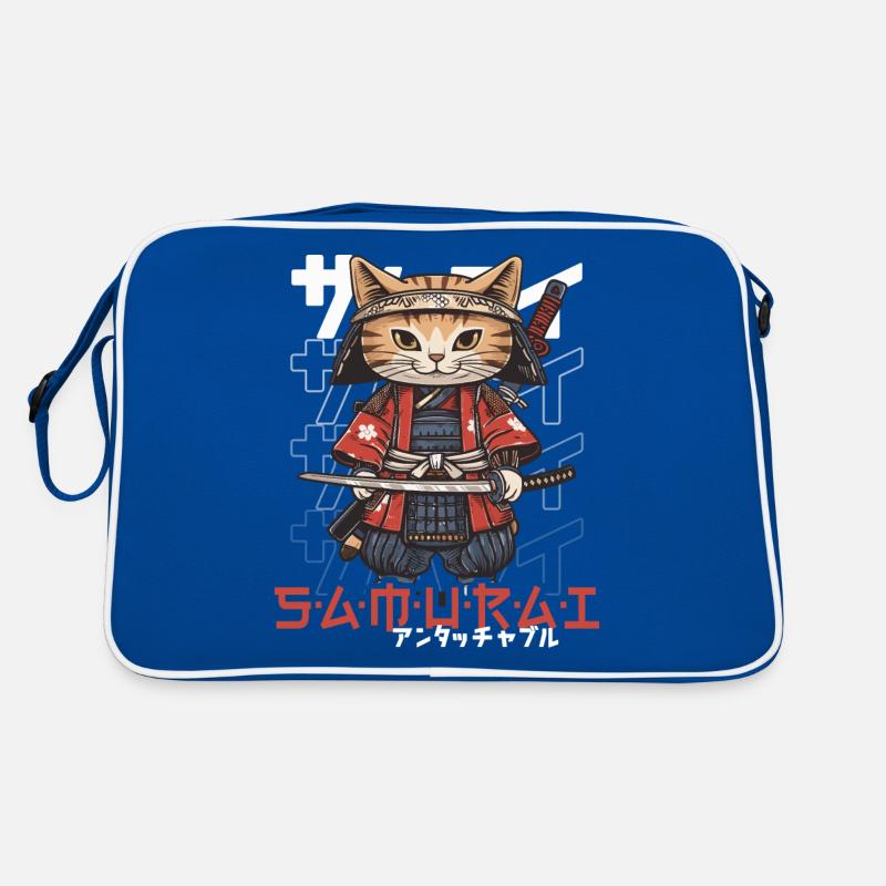Samurai Cat Kawaii Japanische Ninja Katze Retro Tasche