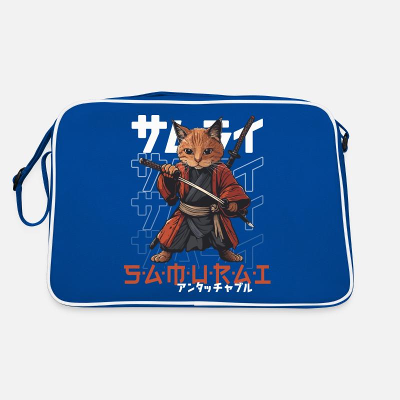 Samurai Cat Kawaii Japanische Ninja Katze Retro Tasche