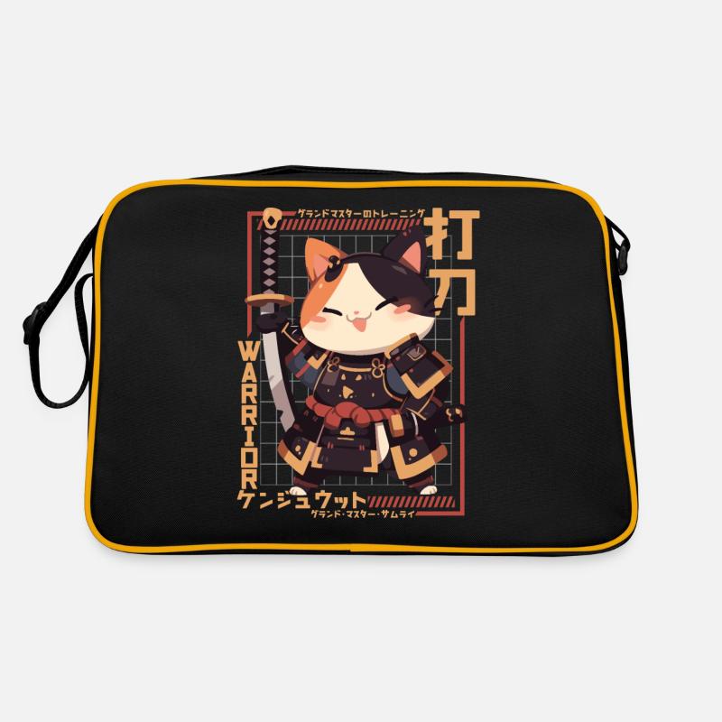 Chat samouraï Kawaii Chat ninja japonais Sac Retro