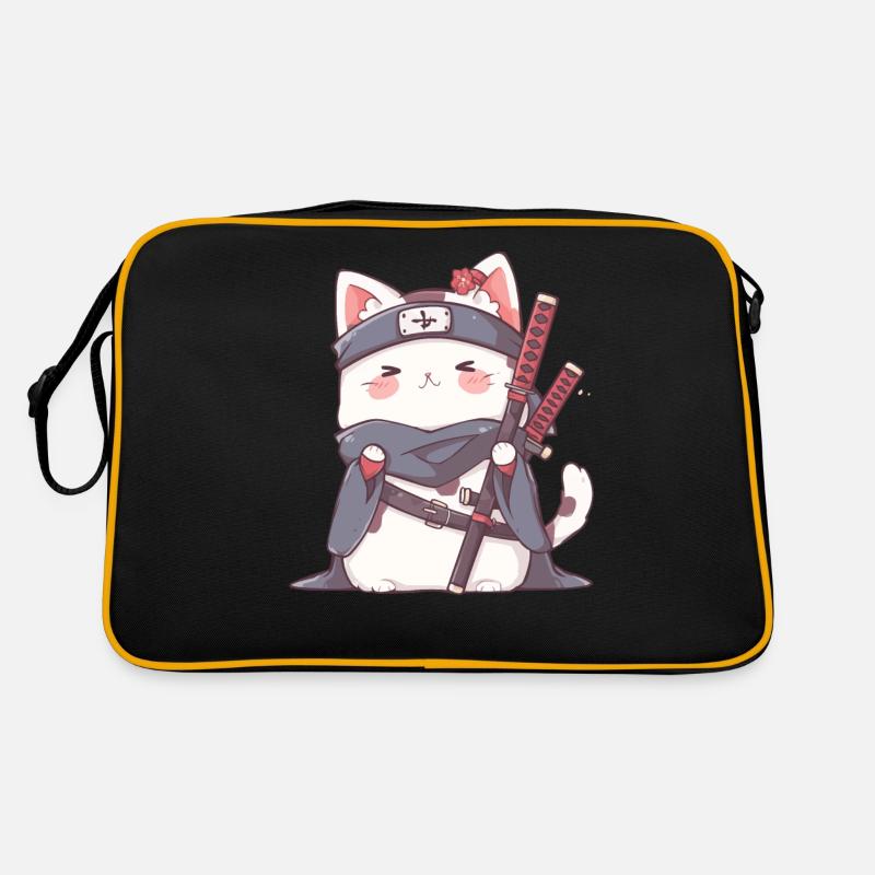 Chat samouraï Kawaii Chat ninja japonais Sac Retro