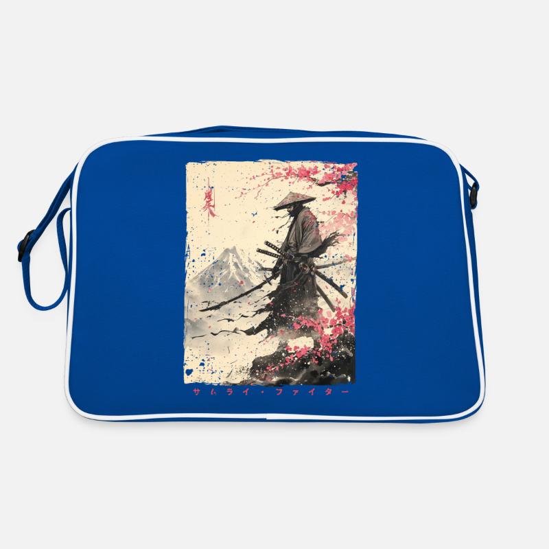 Samurai Kämpfer - Japanisches Ukiyo-e Kunstwerk Retro Tasche