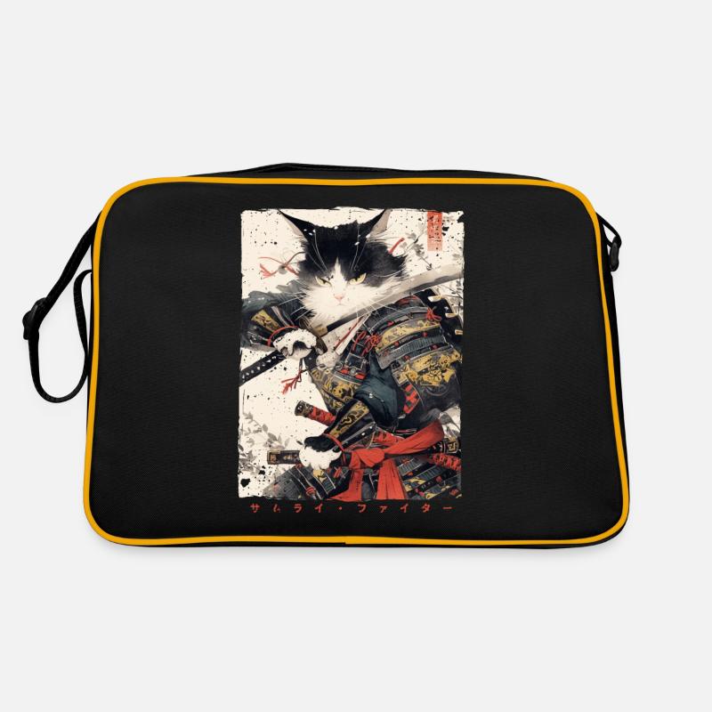 Samurai Cat Kawaii Japanische Ninja Katze Retro Tasche