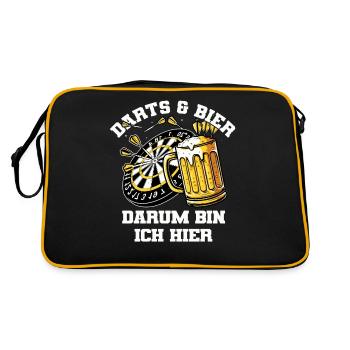 Retro Dart / Dartboard for Darts Players - Retro Bag - black/gold - Back