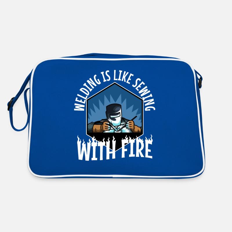 Welding is like sewing with fire Retro Tasche