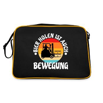 Getting beer is also exercise - Retro Bag - black/gold - Back