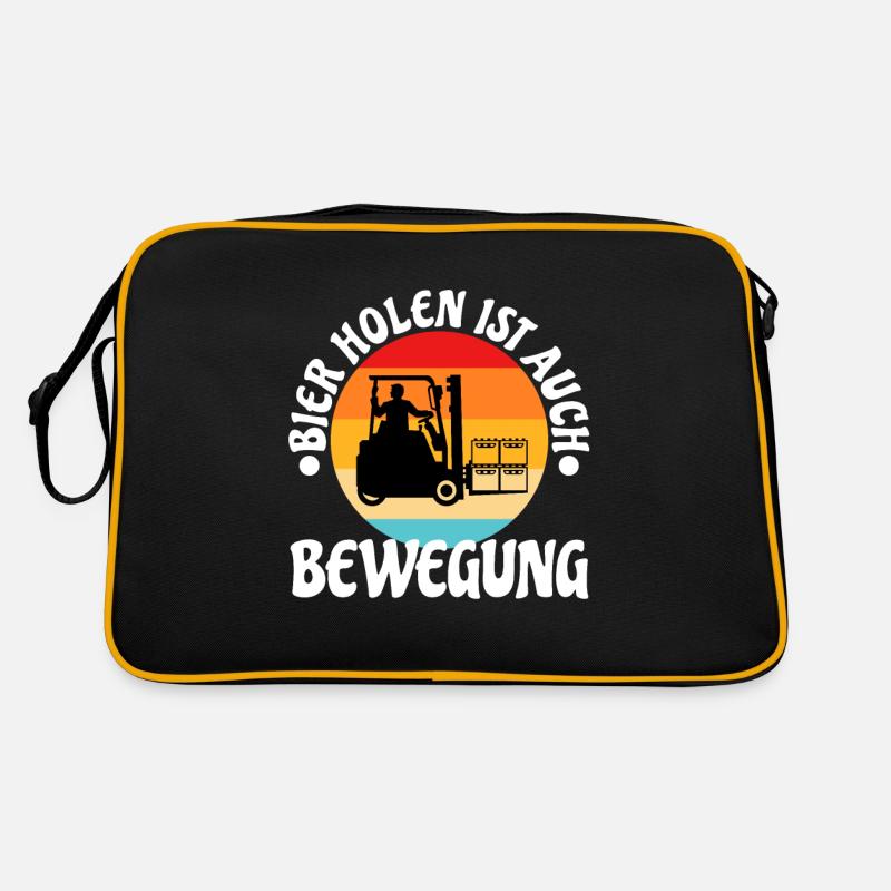 Bier holen ist auch Bewegung Retro Tasche