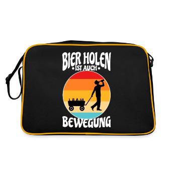 Getting beer is also exercise - Retro Bag - black/gold - Back