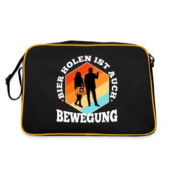 Getting beer is also exercise - Retro Bag - black/gold - Back