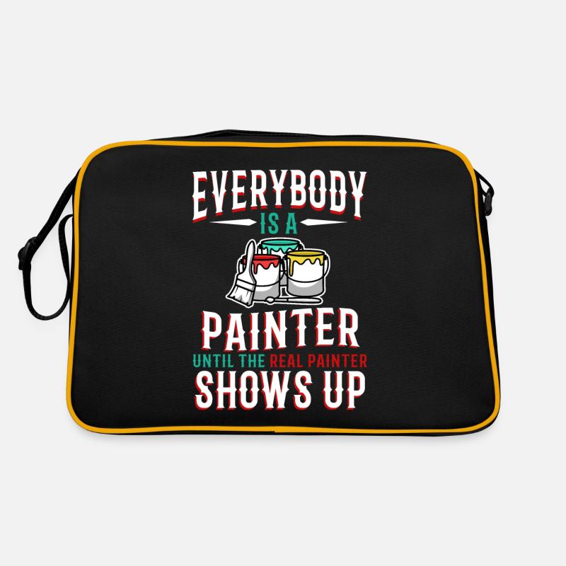 Everybody is a painter until the real painter - Retro Bag - black/gold