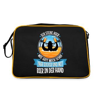 I stand here as God created me. Only thicker - Retro Bag - black/gold - Back