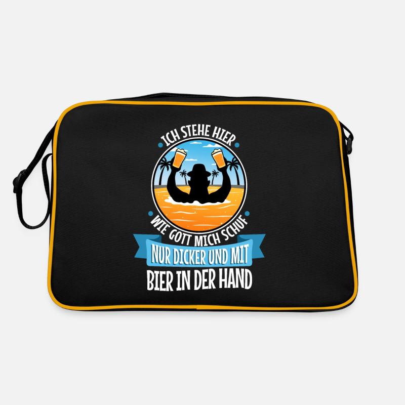 Ich stehe hier, wie Gott mich schuf. Nur dicker Retro Tasche