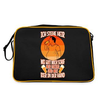 I stand here as God created me. Only thicker - Retro Bag - black/gold - Back
