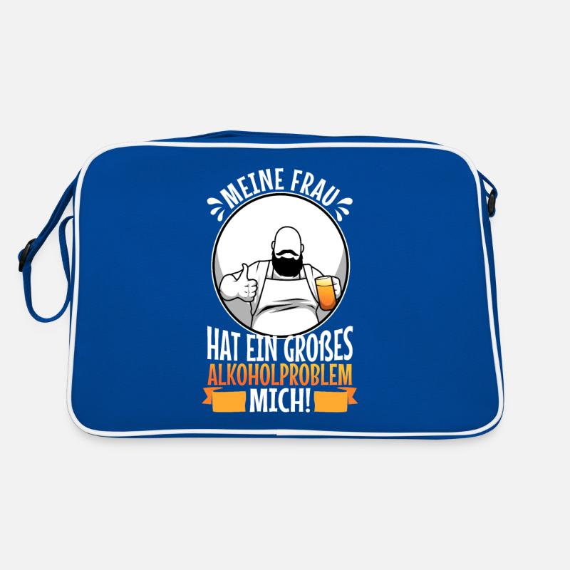 Meine Frau hat ein großes Alkoholproblem Mich Retro Tasche