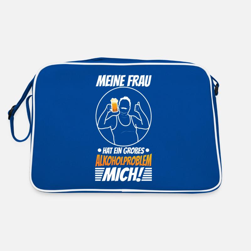 Meine Frau hat ein großes Alkoholproblem Mich Retro Tasche