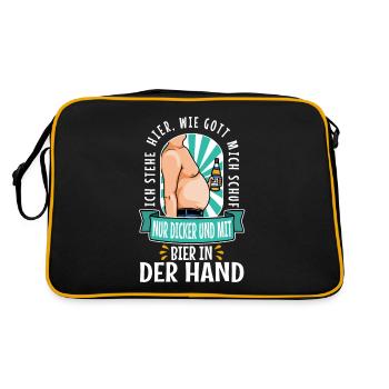 I stand here as God created me. Only thicker - Retro Bag - black/gold - Back