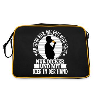 I stand here as God created me. Only thicker - Retro Bag - black/gold - Back
