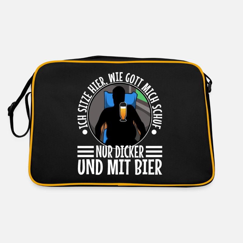 Ich stehe hier, wie Gott mich schuf. Nur dicker Retro Tasche