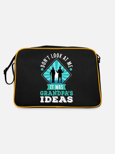 It was grandpas idea - Retro Bag - black/gold - Back