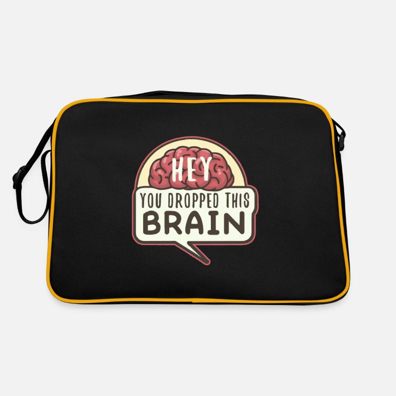 Hé, tu as laissé tomber ce cerveau - Sac Retro - noir/or