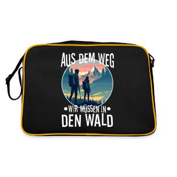 Aus dem weg wir müssen in den Wald - Retro Tasche - Schwarz/Gold - Hinten