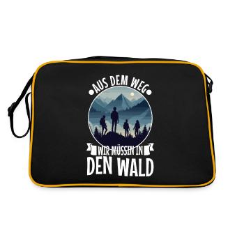 Aus dem weg wir müssen in den Wald - Retro Tasche - Schwarz/Gold - Hinten