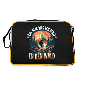 Aus dem weg ich muss in den Wald - Retro Tasche - Schwarz/Gold - Hinten