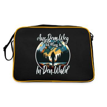 Aus dem weg ich muss in den Wald - Retro Tasche - Schwarz/Gold - Hinten