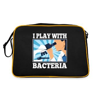 I play with bacteria - Retro Bag - black/gold - Back