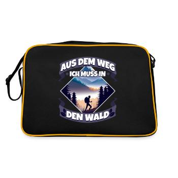 Aus dem weg ich muss in den Wald - Retro Tasche - Schwarz/Gold - Hinten
