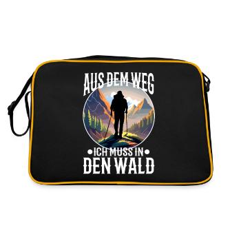 Aus dem weg ich muss in den Wald - Retro Tasche - Schwarz/Gold - Hinten