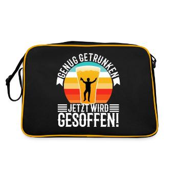 Genug getrunken jetzt wird gesoffen - Retro Tasche - Schwarz/Gold - Hinten