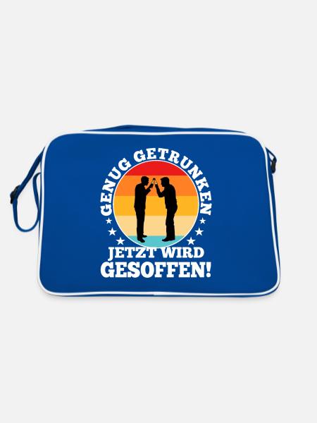 Genug getrunken jetzt wird gesoffen - Retro Tasche - Blau/Weiß - Hinten