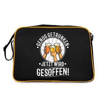 Genug getrunken jetzt wird gesoffen - Retro Tasche - Schwarz/Gold - Hinten