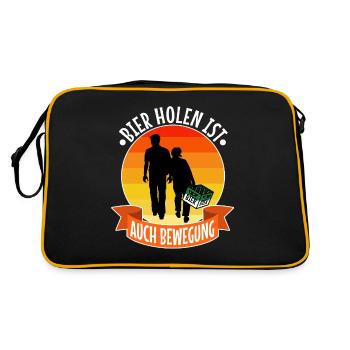 Getting beer is also exercise - Retro Bag - black/gold - Back
