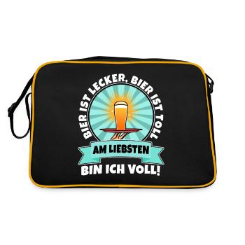 Beer is delicious, beer is great, preferably - Retro Bag - black/gold - Back