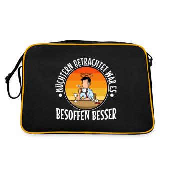Soberly considered, it was better drunk - Retro Bag - black/gold - Back