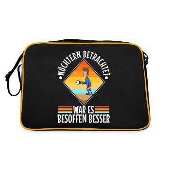 Soberly considered, it was better drunk - Retro Bag - black/gold - Back