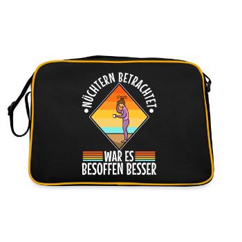 Soberly considered, it was better drunk - Retro Bag - black/gold - Back