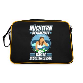 Soberly considered, it was better drunk - Retro Bag - black/gold - Back