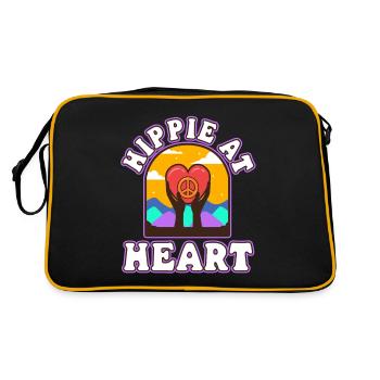 Hippie at Heart - Retro Tasche - Schwarz/Gold - Hinten