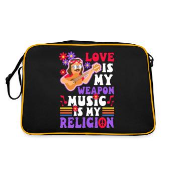 Love is my weapon, music is my religion. - Retro Bag - black/gold - Back