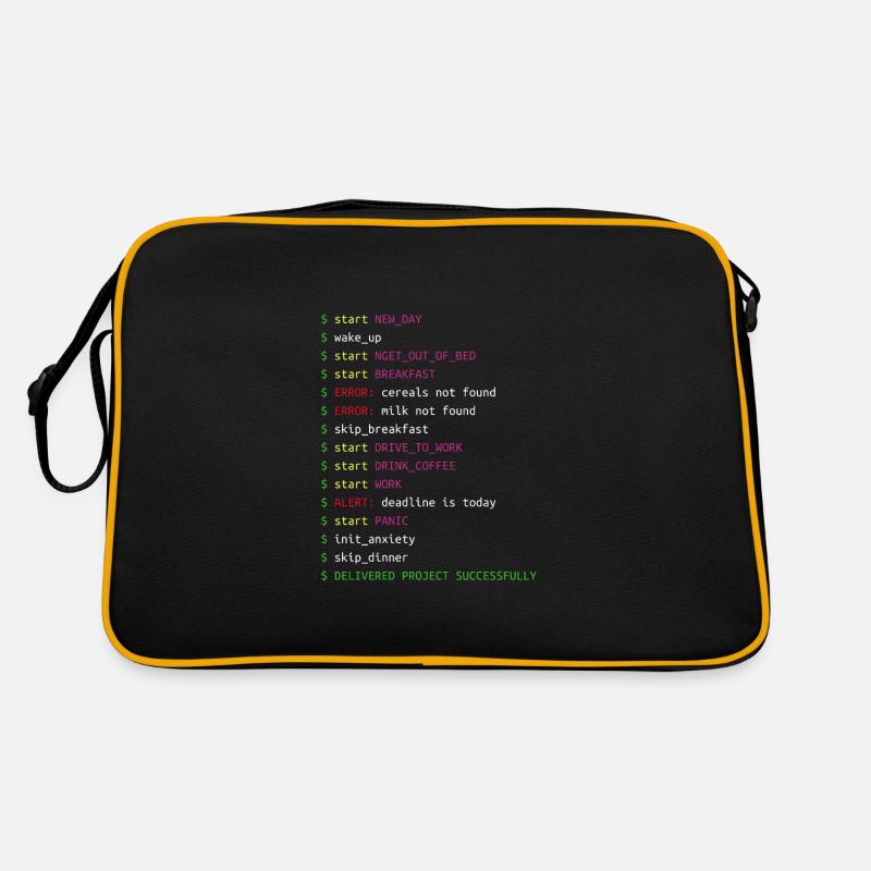 Tag im Leben eines Programmierers Coding Geek Geschenk - Retro Tasche - Schwarz/Gold