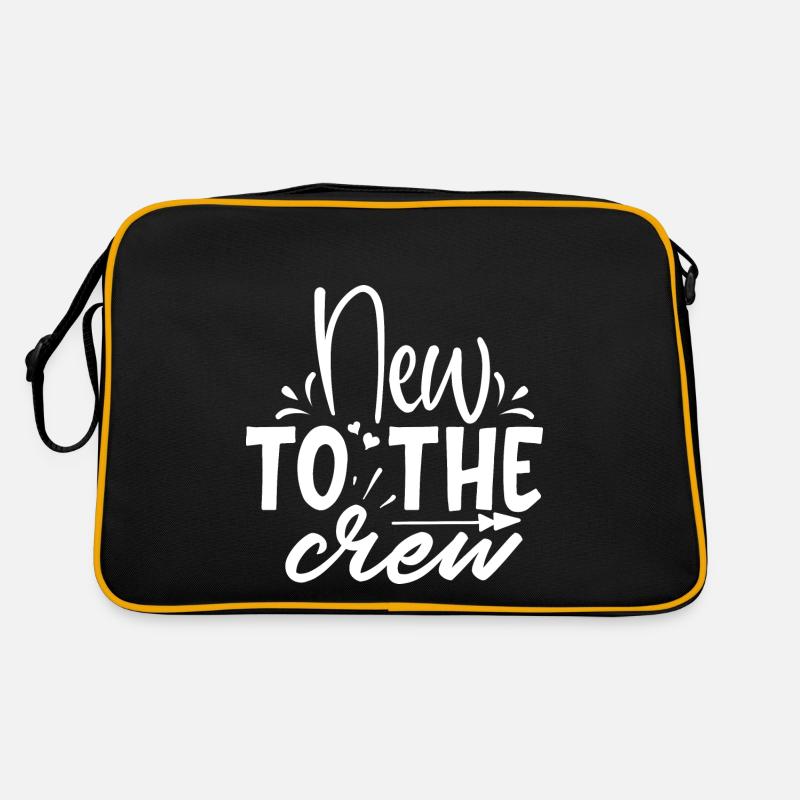 Baby Spruch new to the crew Babyspruch Babysprüche Retro Tasche