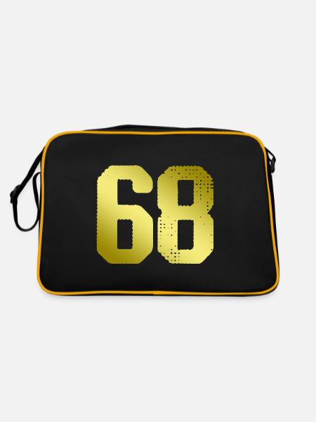 68 Maillot numéro - Sac Retro - noir/or - Dos