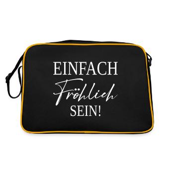 Soyez juste heureux ! Message positif - Sac Retro - noir/or - Dos