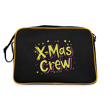 X-Mas Crew Weihnachten Weihnachtsfeier - Retro Tasche - Schwarz/Gold - Hinten