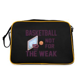 Basketball Not For The Weak Spruch Basketballer - Retro Tasche - Schwarz/Gold - Hinten