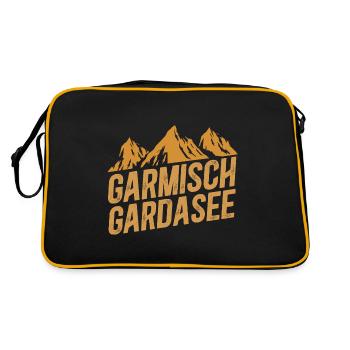 Alpenüberquerung Garmisch Gardasee - Retro Tasche - Schwarz/Gold - Hinten